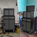 2 in 1 Rolling Tool Chest, 5-Drawer Tool Storage Cabinet with Wheels, Adjustable Shelf, Tool Box Organizer for Garage Warehouse Workshop