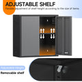 Topass Metal Wall Cabinet with Lockgarage Storage Cabinet, Wall Mounted Utility Cabinet with Adjustable Shelf & Locking Doors