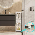 Slim Kitchen Pantry Storage Cabinet with Doors and Shelves, 3 Tiers Plastic Narrow Storage Organizer Collapsible