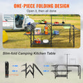 Camping Kitchen Table Folding Portable Cook Station Tables Shelves & A Sink
